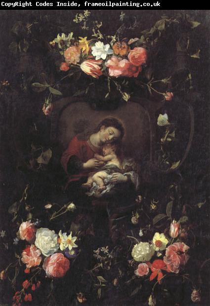 Daniel Seghers Garland of Flowers,with the Virgin and Child